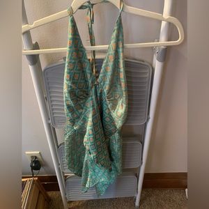 Gorgeous silk boho blouse with ties size s/m